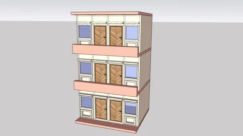 Modern Building Stylist design Stock Footage 345894199