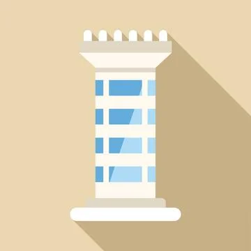 Modern building tower flat design illustration icon Ilustración de archivo