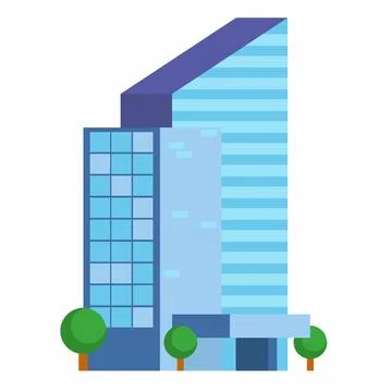 Modern building tower vector art illustration イラスト素材