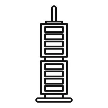Modern building towering over city skyline, embracing urban architecture Ilustración de archivo