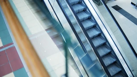 Modern building trainstation escalator in movement Video stock 110923908