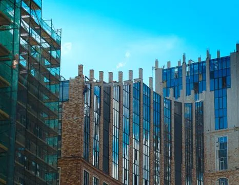 Modern building under construction background Stock Photos