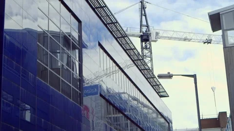 Modern building under construction blue sky Stock Footage 63604104