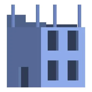 Modern building under construction with reinforced concrete pillars Ilustración de archivo