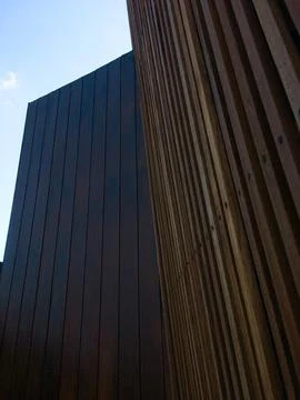 A modern building with a unique facade Stock Photos
