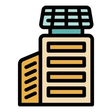 Modern building using solar panels for renewable energy Ilustración de archivo