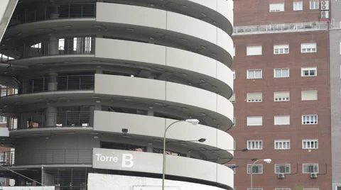Modern building view in Madrid Stock Footage 42738903