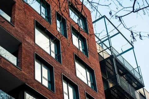 Modern buildings architecture elements Stock Photos