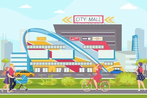Modern buildings city architecture, vector illustration. Cityscape office Ilustración de archivo