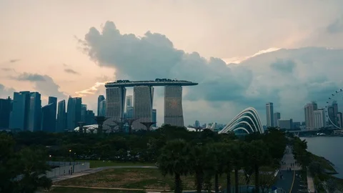 Modern buildings in city with clouds Stock Footage 85078652