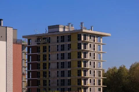 Modern buildings. Elements of architectural decorations of buildings Foto stock