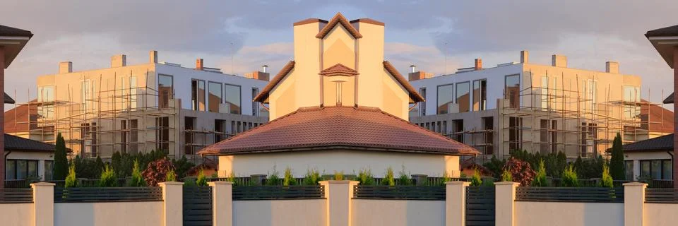 Modern buildings. Elements of architectural decorations of buildings Foto stock