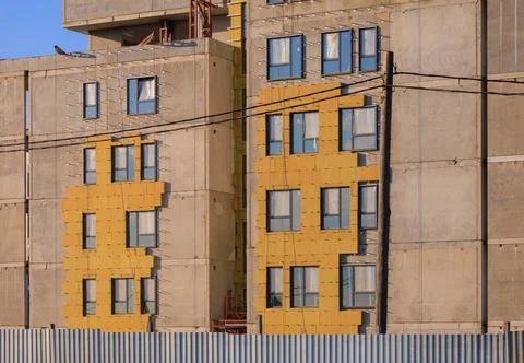 Modern buildings. Elements of architectural decorations of buildings Foto stock