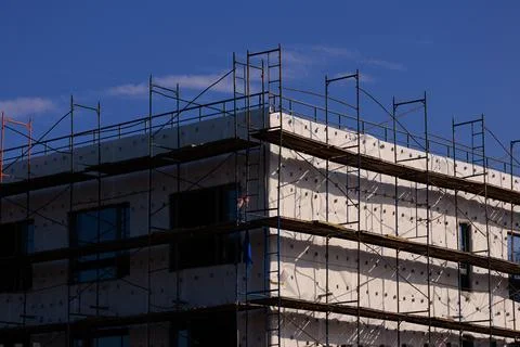 Modern buildings. Elements of architectural decorations of buildings Foto stock