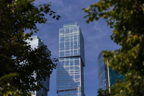 Modern buildings. Elements of architectural decorations of buildings Stock Photos