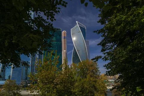 Modern buildings. Elements of architectural decorations of buildings Stock Photos