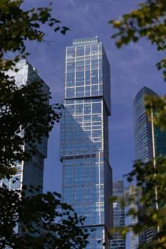 Modern buildings. Elements of architectural decorations of buildings Stock Photos