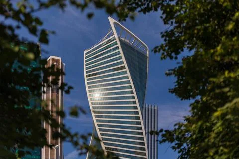 Modern buildings. Elements of architectural decorations of buildings Stock Photos