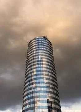 Modern buildings in jena thuringia with dramatic sky Foto stock