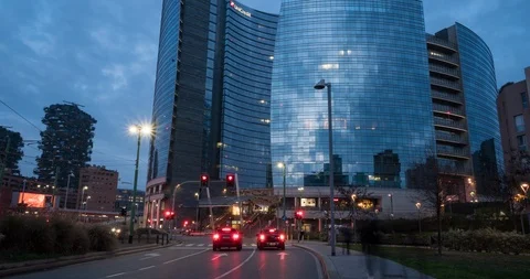 Modern buildings in Milan Stock Footage 99033713