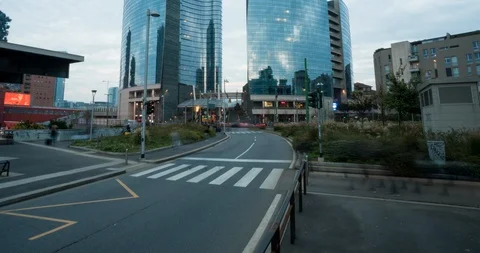 Modern buildings in Milan Stock Footage 99077812