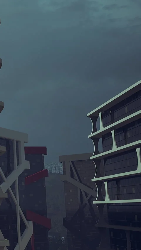 Modern buildings under cloudy sky in urban area during daylight hours Stock Footage 340642606