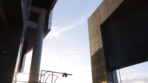 Modern Built Structures In The City Of Paris In France During Autumn. Low Stock Footage 256643704