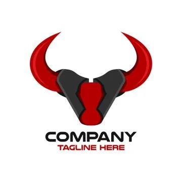 Modern bull head logo. Vector illustration. Stock Illustration