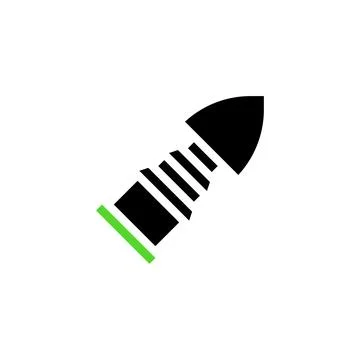 Modern bullet icon. Concept of technology, weaponry, and precision. Stock Illustration