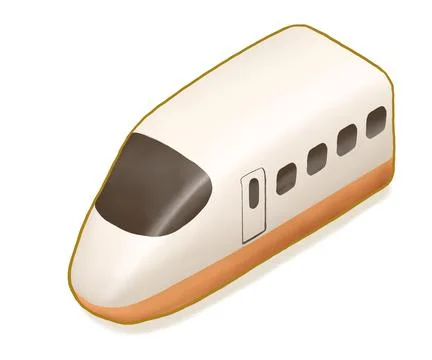 Modern bullet train, high speed rail for public transportation isometric cartoon Stock Illustration