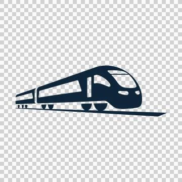Modern bullet train speeding along railway track Stock Illustration