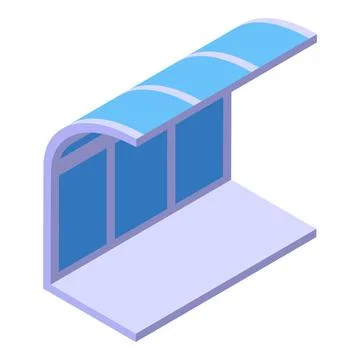 Modern bus stop with glass windows is waiting for passengers Stock Illustration