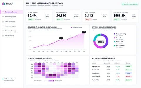 Modern Business Analytics Dashboard with Financial Data and Performance Chart Stock Illustration