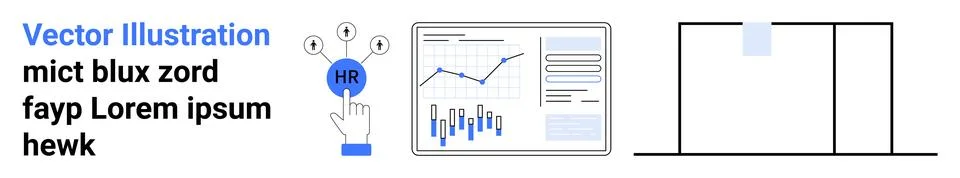 Modern Business Analytics with HR Selection and Graphical Data Representation Stock Illustration