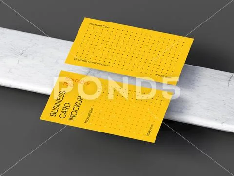 Modern Business Card Mockup On Marble Background PSD 템플릿