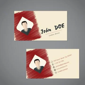 Modern business card with scribbled elements Stock Illustration
