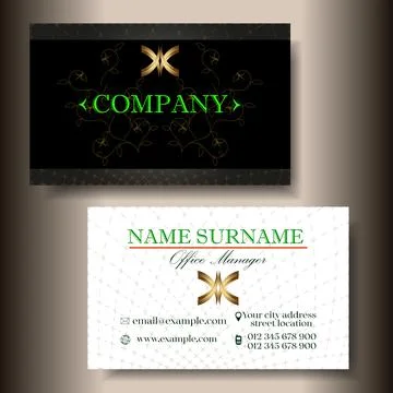 Modern business card template design. Company contact card. Stock Illustration