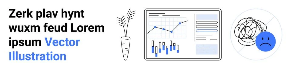Modern Business Data Analytics with Emotive Elements and Nature Representatio イラスト素材
