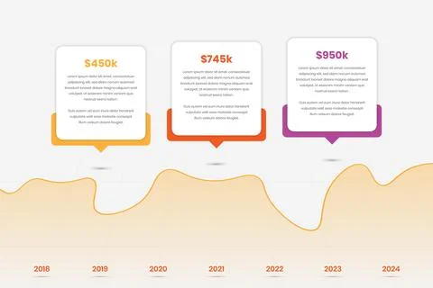 Modern business data presentation infographic template with graph Illustrazione stock
