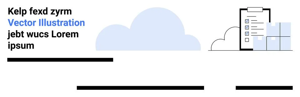 Modern Business Document with Cloud Storage and Checklist Elements Stock Illustration