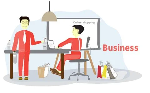 Modern business runs online business. Stock Illustration