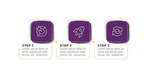 Modern business solutions horizontal process flow infographic 4 steps Stock Illustration