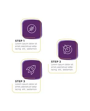 Modern business solutions vertical process flow infographic 4 steps Stock Illustration