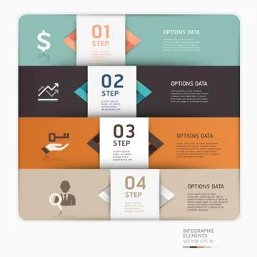 Modern business step up options template. Vector illustration. can be used fo Illustrazione stock