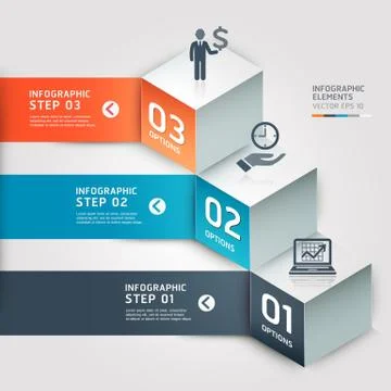 Modern Business step options. Vector illustration. can be used for workflow l Stock Illustration