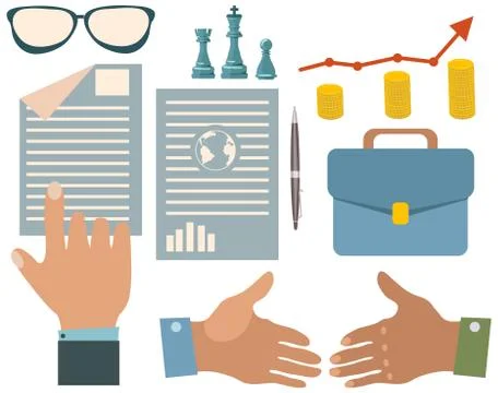 Modern businessman flat design elements Stock Illustration