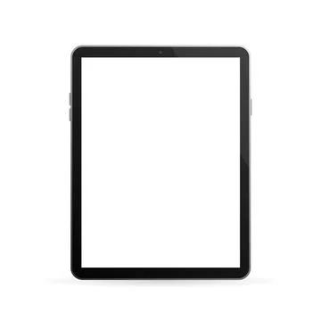 Modern button with black empty tablet on white background for mobile app design Stock Illustration