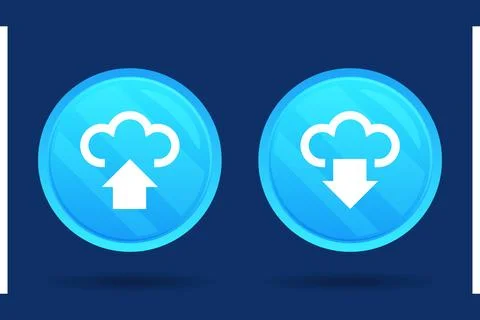 Modern button with download and upload concept design. Load internet data s.. Stock Illustration