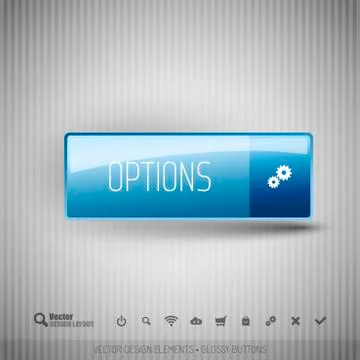 Modern button with icons set. Illustrazione stock