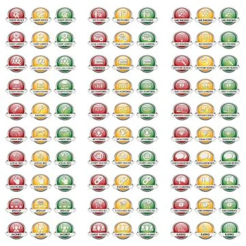 Modern Button Set Vector SEO SEM 스톡 일러스트